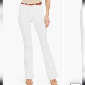 Spanx Women’s Size 8 Flare Jeans Ivory White Wash Lycra Denim Linen NWT